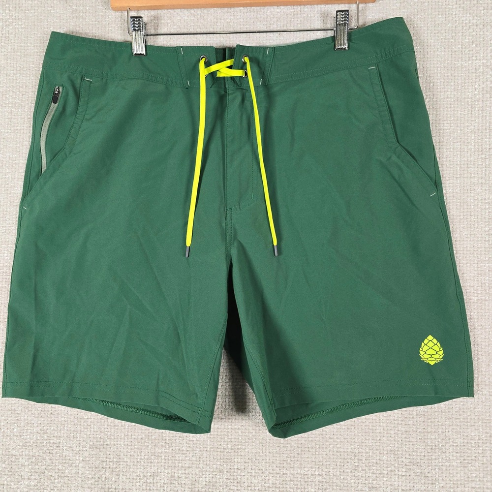 Stio Mens Green Recycled Polyester Stretch Board Shorts Size 38 x 7.5 Inseam